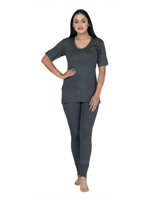 Women Inner Vest HS Combo Woolblend Thermal dark grey